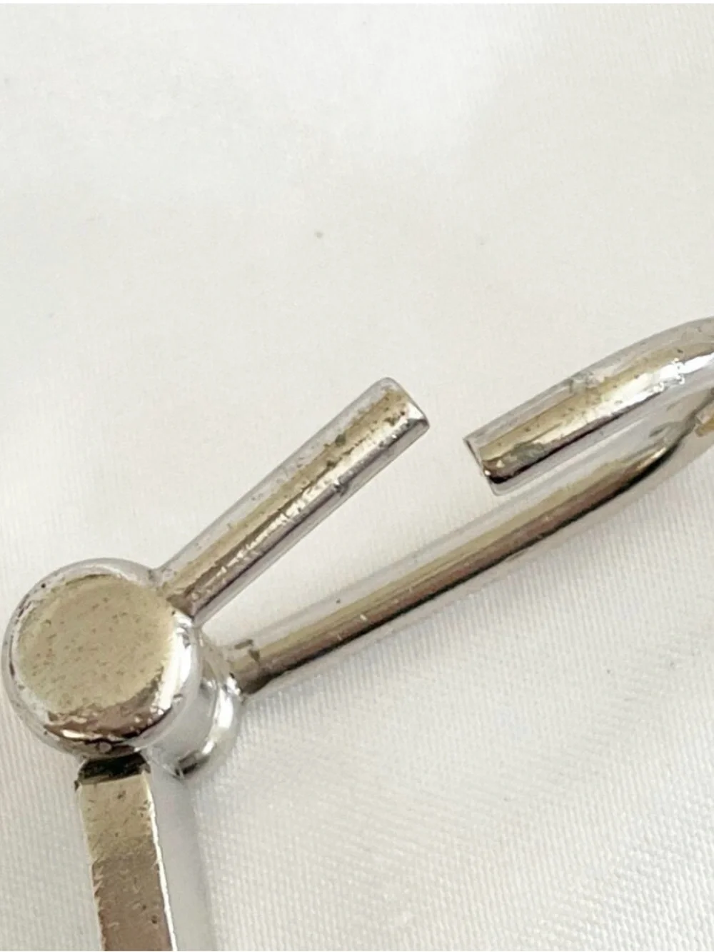 Vintage 1990s Gucci Articulated GUCCI Logo Keychain Silver Tone Made in Italy Ra